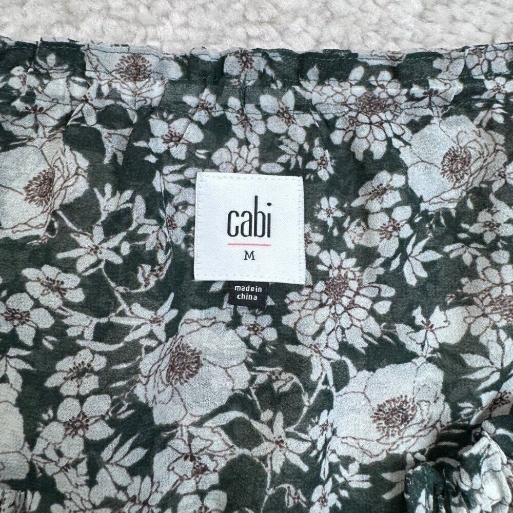 Cabi Green Floral Peasant Blouse - Picture 3 of 7